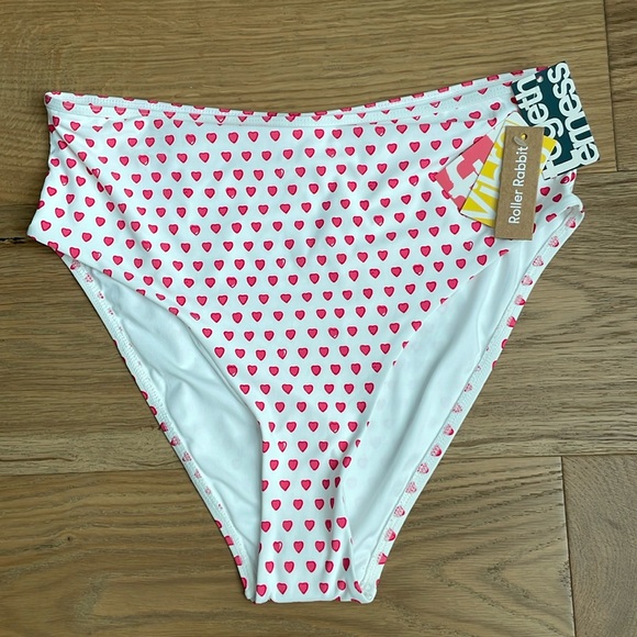 Roller Rabbit Heart Print High Waist Bikini Size Large, NWT - Picture 2 of 9